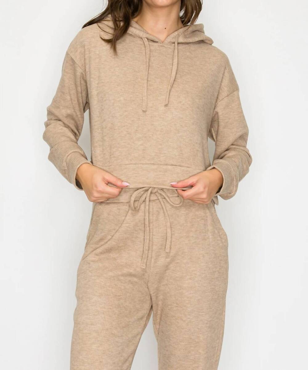 NEW KNIT RIOT haven knit hoodie in mocha